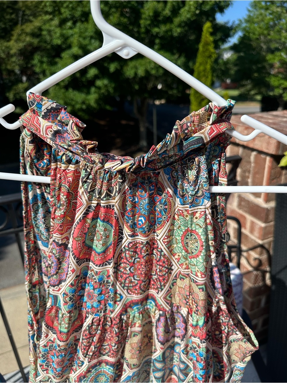 Paani Boho Paisley, Metalic Hold, Halter Mini Dress - Multi Color - Picture 6 of 7